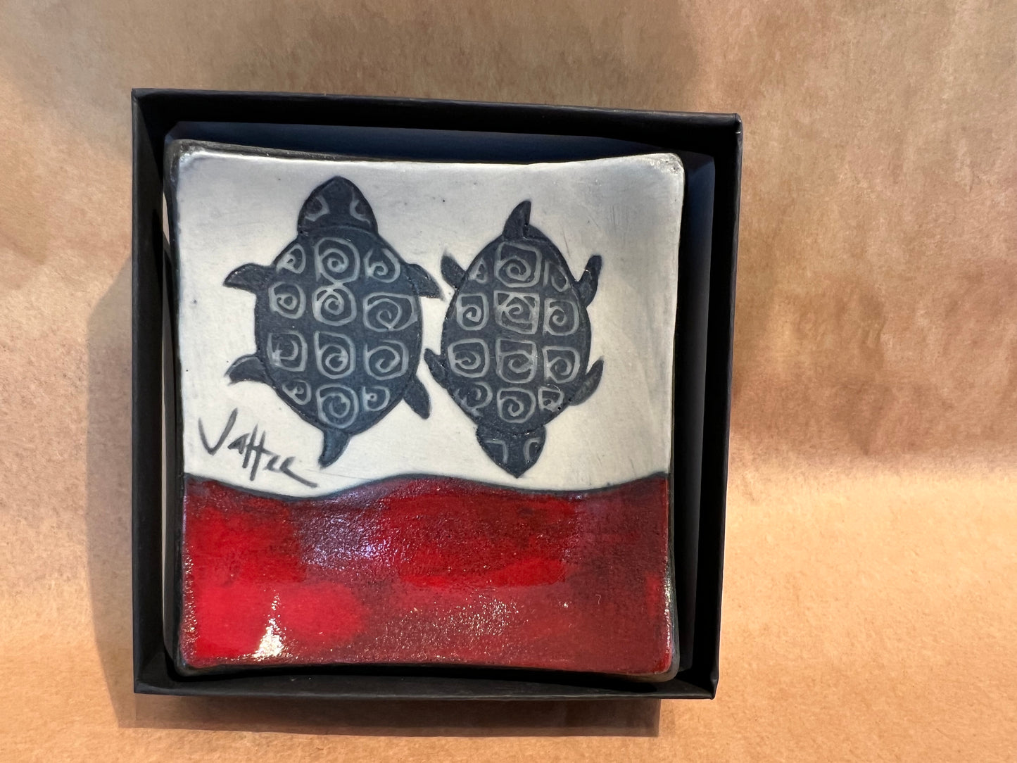 Turtles on small tray/boxed 3.5x3.5