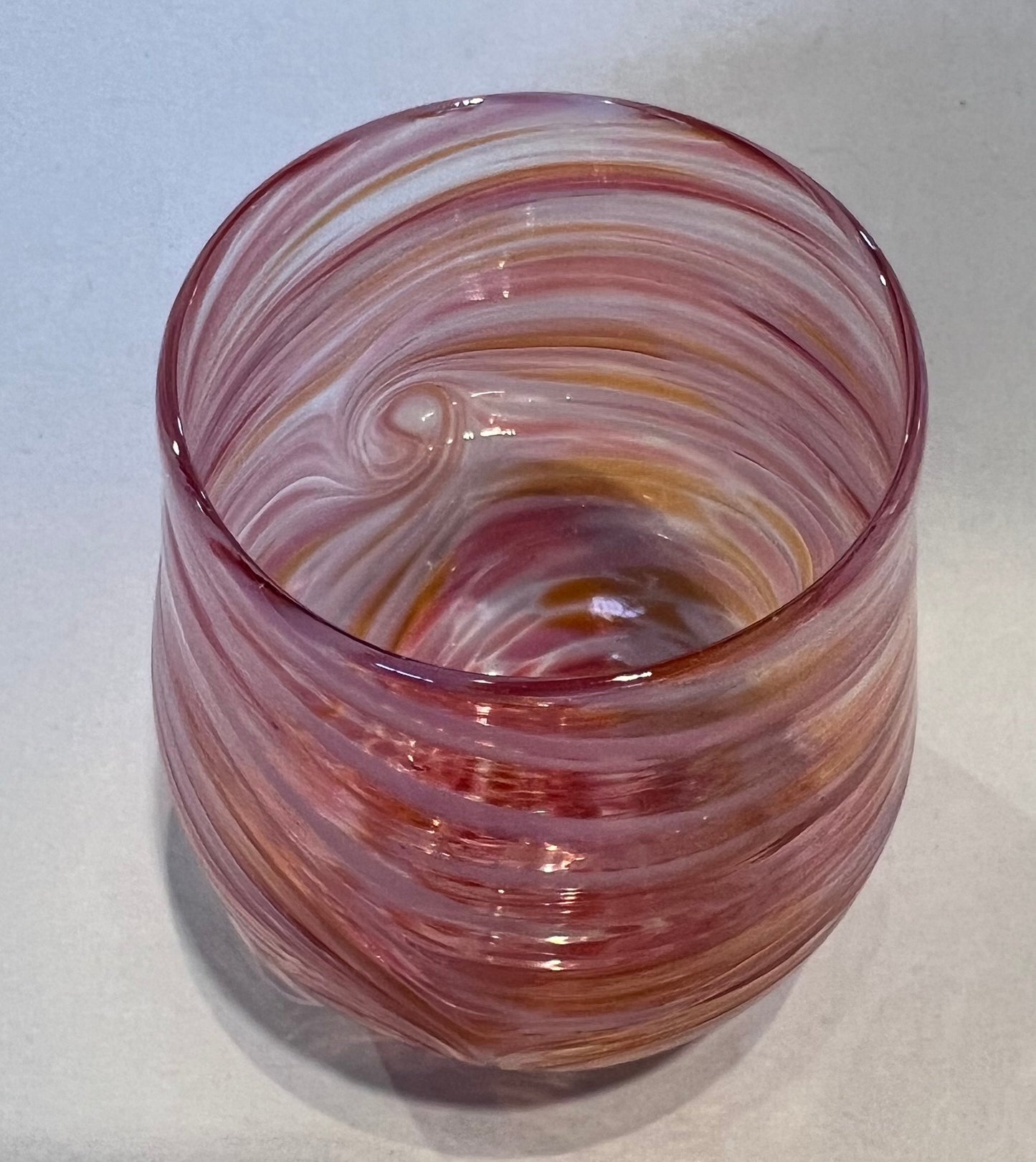 Stemless Wine Glass Pink by Cory Ballis