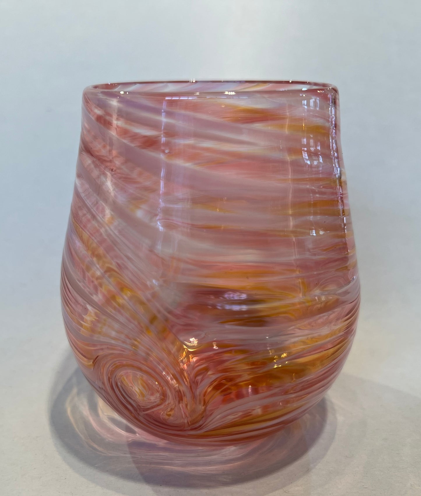 Stemless Wine Glass Pink by Cory Ballis