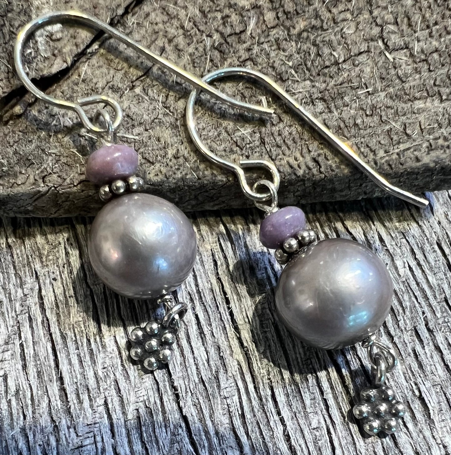 #1142 NT earrings Pearl Jade Silver