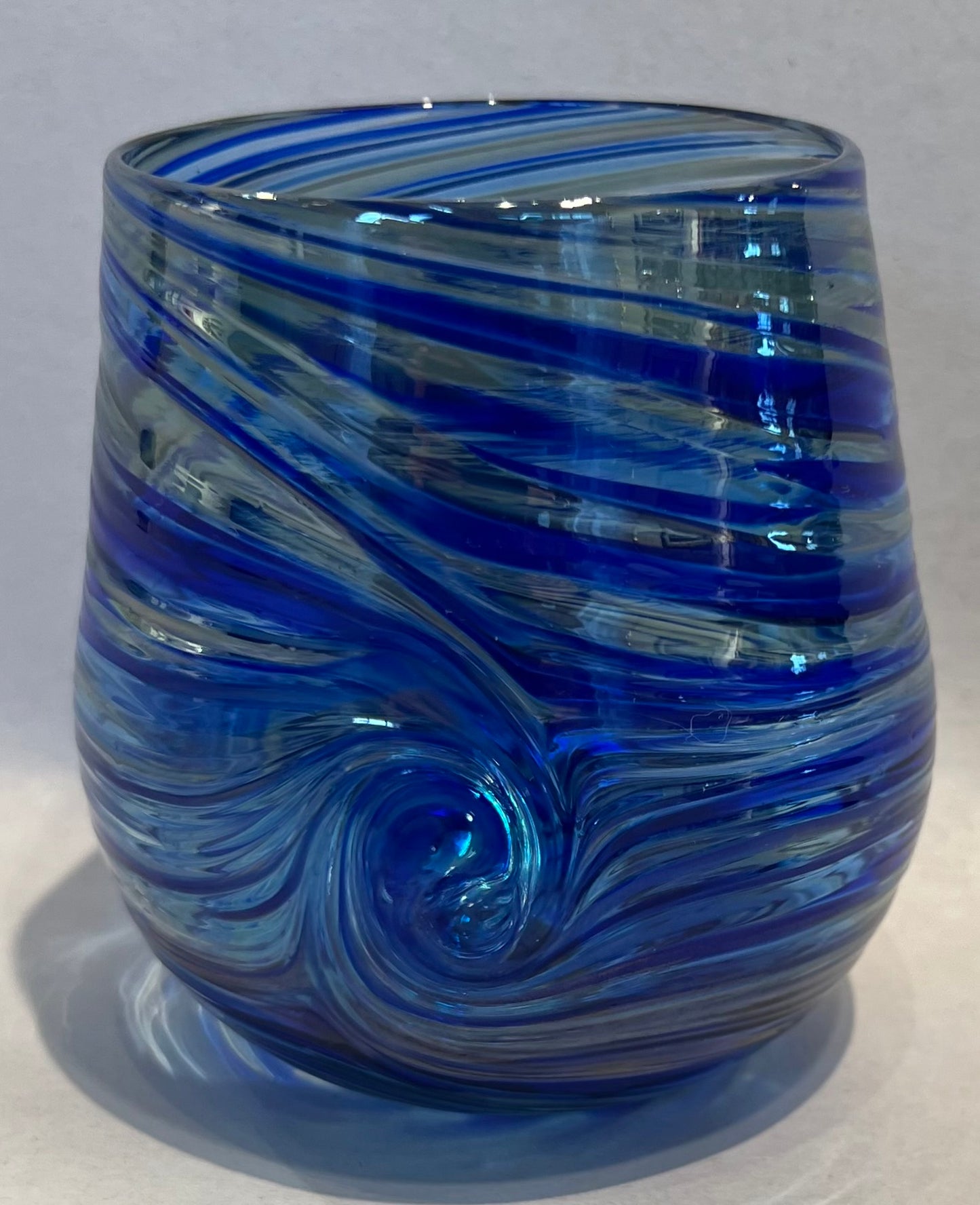 Stemless Wine Glass Cobalt by Cory Ballis
