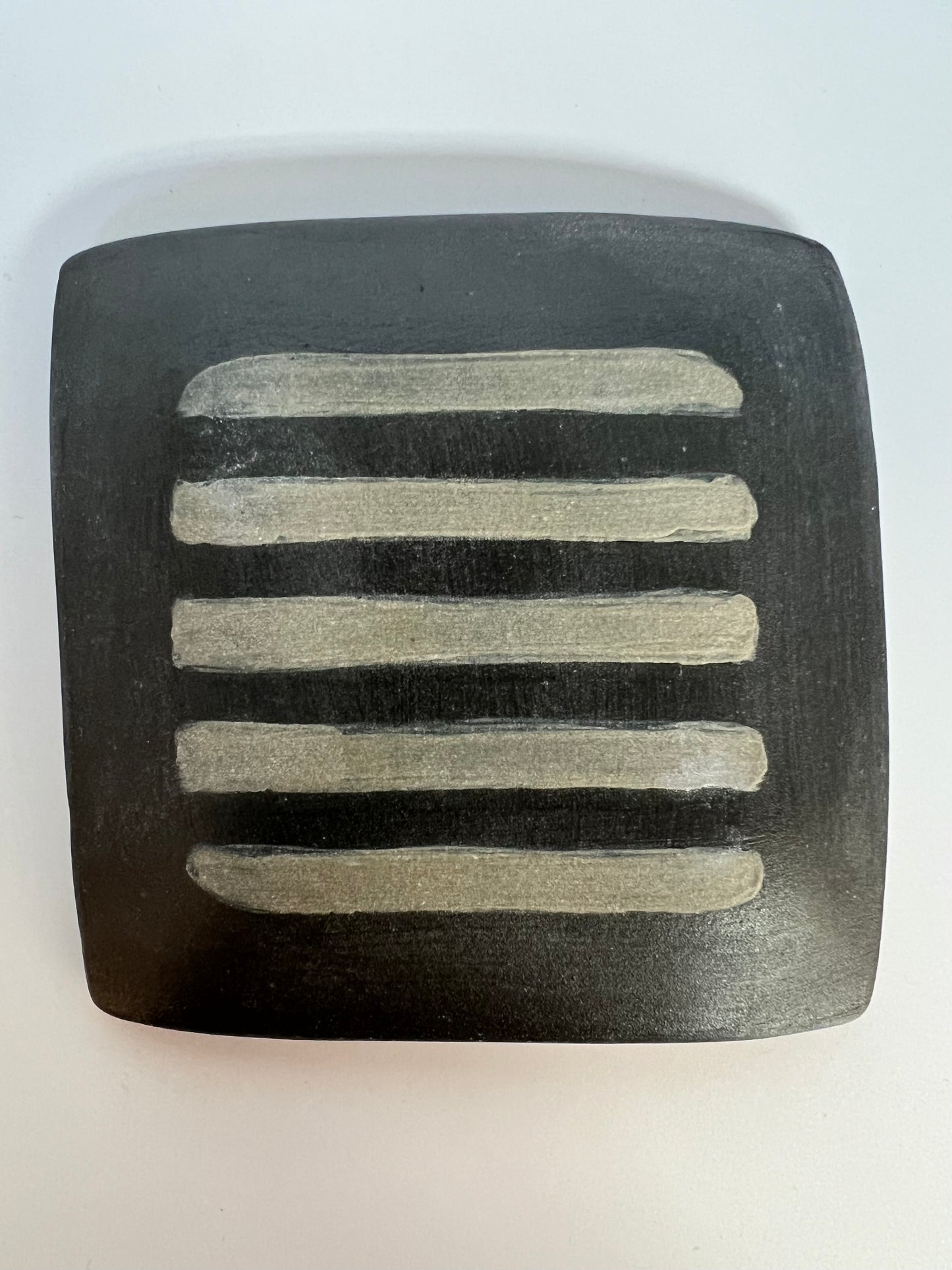 Crow on sm. square tray/boxed 3.25x3.25 " Sally Jaffee