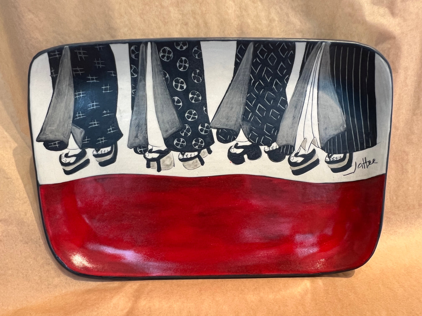 GEISHA on tray 7x11 Sally Jaffee