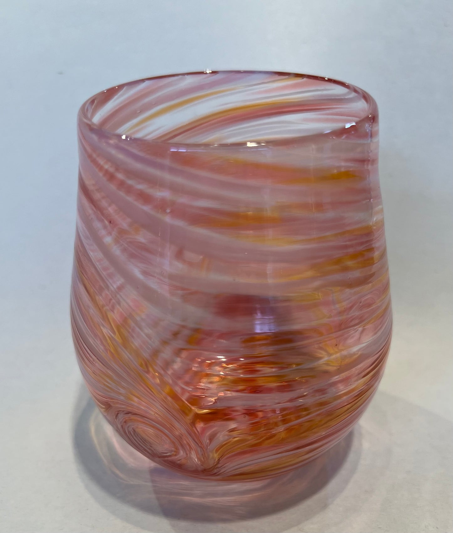Stemless Wine Glass Pink by Cory Ballis