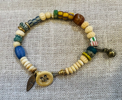 NT #2593 Bone,African Glass