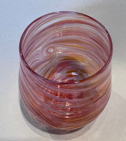 Stemless Wine Glass Pink by Cory Ballis