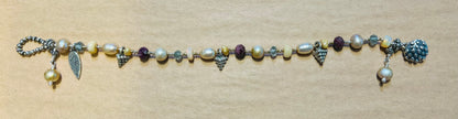 #2554 NT bracelet, pearl, aquamarine, opal