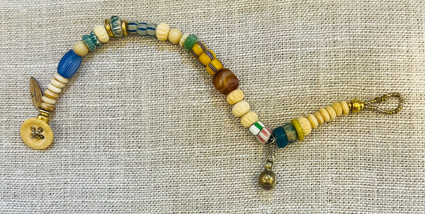 NT #2593 Bone,African Glass
