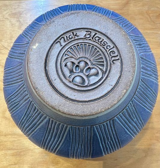 Blue Geometric Vase 8" Nick Blaisdell
