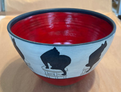 Cats on Bowl 5”x8” by Sally Jaffee